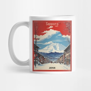 Sapporo Japan Vintage Poster Tourism Mug